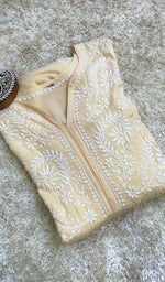 Load image into Gallery viewer, Women's Lucknowi Handcrafted Modal Cotton Chikankari Gown - HONC057743