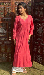 Load image into Gallery viewer, Faiza Women's Lucknowi Handcrafted Modal Cotton Chikankari Kurti - HONC0225834