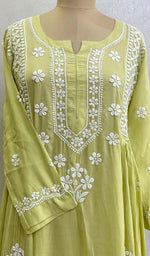 将图像加载到图库查看器中, Sifa Women's Lucknowi Handcrafted Modal Cotton Chikankari Gown - HONC0122086