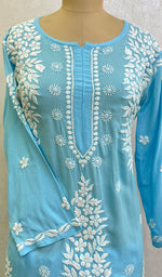 Load image into Gallery viewer, Safina Women's Lakhnavi Handcrafted Modal Cotton Chikankari Kurta And Palazzo Set - HONC0192816
