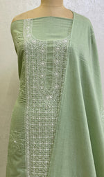 Load image into Gallery viewer, Women's Lakhnavi Handcrafted Cotton Chikankari Kurta And Dupatta Set- HONC0154884