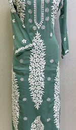 Load image into Gallery viewer, Safina Women's Lakhnavi Handcrafted Modal Cotton Chikankari Kurta And Palazzo Set - HONC0170544