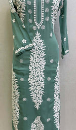 Load image into Gallery viewer, Safina Women&#39;s Lakhnavi Handcrafted Modal Cotton Chikankari Kurta And Palazzo Set - HONC0170544
