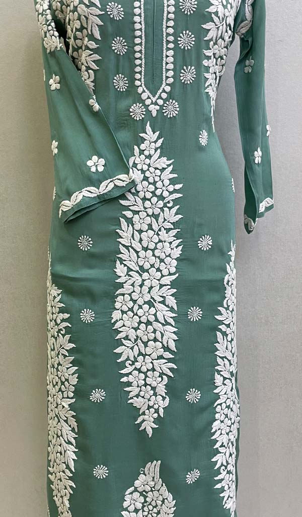 Safina Women's Lakhnavi Handcrafted Modal Cotton Chikankari Kurta And Palazzo Set - HONC0170544