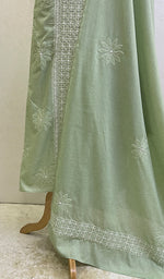 Load image into Gallery viewer, Women's Lakhnavi Handcrafted Cotton Chikankari Kurta And Dupatta Set- HONC0154884