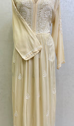 Load image into Gallery viewer, Women's Lucknowi Handcrafted Modal Cotton Chikankari Gown - HONC057743