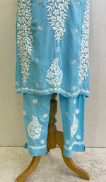 Load image into Gallery viewer, Safina Women's Lakhnavi Handcrafted Modal Cotton Chikankari Kurta And Palazzo Set - HONC0192816
