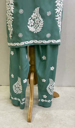 Load image into Gallery viewer, Safina Women&#39;s Lakhnavi Handcrafted Modal Cotton Chikankari Kurta And Palazzo Set - HONC0170544
