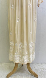 Load image into Gallery viewer, Women's Lucknowi Handcrafted Modal Cotton Chikankari Gown - HONC057743