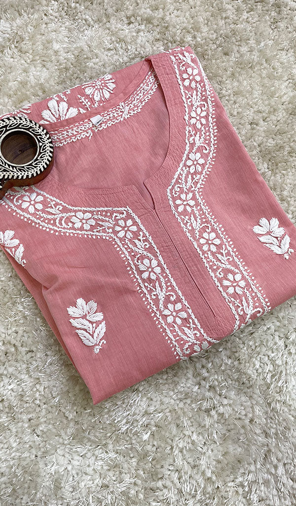 Laveeza Women's Lucknowi Handcrafted Cotton Chikankari Kurti - HONC0160216
