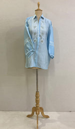 将图像加载到图库查看器中, Fiza Women's Lakhnavi Handcrafted Chanderi Silk Semi- Stitched Chikankari Top - HONC0220177