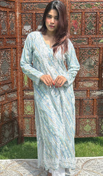 Load image into Gallery viewer, Ruhee Women's Lucknowi Handcrafted  Modal  Cotton Chikankari Kurti - HONC0239823