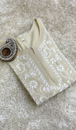 Load image into Gallery viewer, Iqra Women's Lucknowi Handcrafted Cotton Chikankari Kurti - HONC0164340