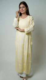 Load image into Gallery viewer, Women's Lakhnavi Handcrafted Viscose Georgette Chikankari Kurti - HONC0119262