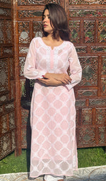Load image into Gallery viewer, Ansara Women's Lucknowi Handcrafted Cotton Chikankari Kurti - HONC0212110
