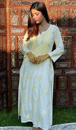 将图像加载到图库查看器中, Women's Lucknowi Handcrafted Cotton Chikankari Kurti - HONC0232242