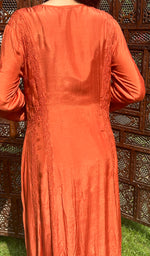 Load image into Gallery viewer, Women's Lucknowi Handcrafted Muslin Chikankari Kurti - HONC0229240