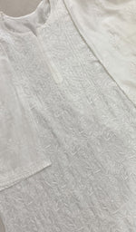 将图像加载到图库查看器中, Sabiya Women's Lakhnavi Handcrafted Chanderi Silk Chikankari Unstitched Kurti Fabric - HONC0222896