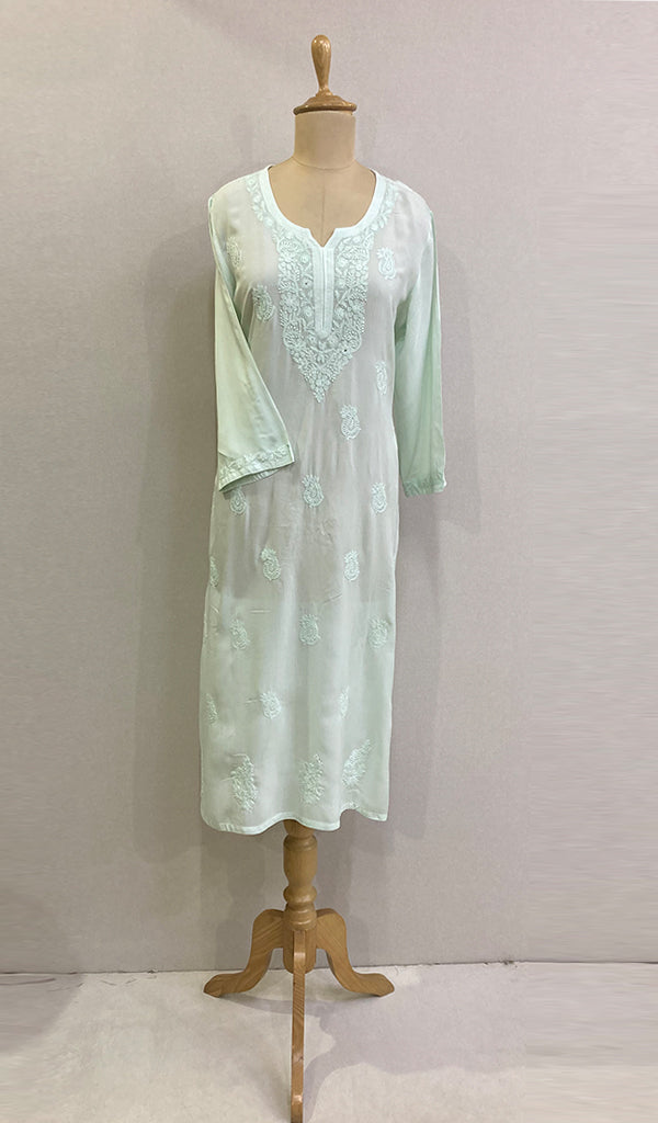 Faiza Women's Lucknowi Handcrafted Modal Cotton Chikankari Kurti - HONC0225827