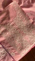 Load image into Gallery viewer, Cotton Pink Women's Lakhnavi Handcrafted Cotton Chikankari Semi