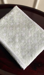 将图像加载到图库查看器中, Women's Lakhnavi Handcrafted Cotton Chikankari Semi - Stitched Kurti Fabric - HONC0244105