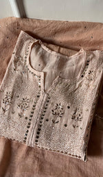 Load image into Gallery viewer, Peach Stitched Kurta And Dupatta Set