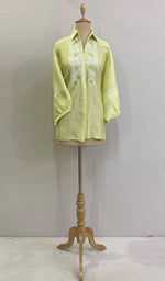 将图像加载到图库查看器中, Fiza Women's Lakhnavi Handcrafted Chanderi Silk Semi- Stitched Chikankari Top - HONC0220207