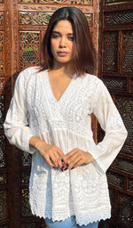 Load image into Gallery viewer, Alshifa Women's Lakhnavi Handcrafted Modal Cotton Chikankari Top - HONC02467700