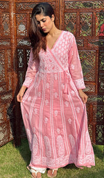 Load image into Gallery viewer, Abisha Women's Lucknowi Handcrafted Cotton Chikankari Angrakha - HONC0232847