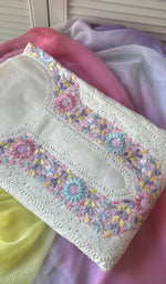 将图像加载到图库查看器中, Sidra Women's Lakhnavi Handcrafted Cotton Chikankari Suit Material - HONC0233844