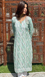 Load image into Gallery viewer, Ruhee Women's Lucknowi Handcrafted  Modal  Cotton Chikankari Kurti - HONC0168436