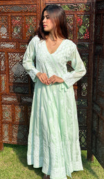 Load image into Gallery viewer, Abisha Women's Lucknowi Handcrafted Cotton Chikankari Angrakha - HONC0232851