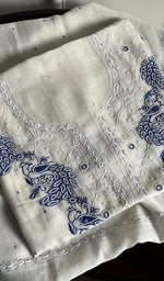 将图像加载到图库查看器中, Shirin Women's Lakhnavi Handcrafted Mul Chanderi Semi - Stitched Kurta And Dupatta Set - HONC0249188