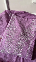 将图像加载到图库查看器中, Women's Lakhnavi Handcrafted Linen Cotton Semi -Stitched Anarkali And Dupatta Set - HONC0246481