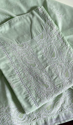 Load image into Gallery viewer, Women's Lakhnavi Handcrafted Pure Cotton Semi - Stitched Kurta And Dupatta Set - HONC0210110