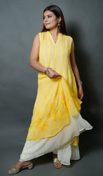 Load image into Gallery viewer, sabia Women's Lakhnavi Handcrafted Faux-Georgette Chikankari Dress - HONC0137232