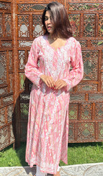 Load image into Gallery viewer, Ruhee Women's Lucknowi Handcrafted  Modal  Cotton Chikankari Kurti - HONC0239825