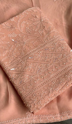 Load image into Gallery viewer, Women's Lakhnavi Handcrafted Viscose Georgette Chikankari Full Suit Material - HONC0227717