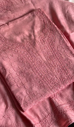 Load image into Gallery viewer, Sehrish Women's Lucknowi Handcrafted Muslin Chikankari Semi - Stitched Suit Material - HONC0231272