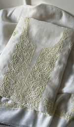 将图像加载到图库查看器中, Titlee Women's Lakhnavi Handcrafted Mul Chanderi Unstitched Kurta And Dupatta Set - HONC0256889