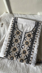 Load image into Gallery viewer, Women's Lakhnavi Handcrafted Mul Chanderi Unstitched Kurta And Dupatta Set - HONC0256385