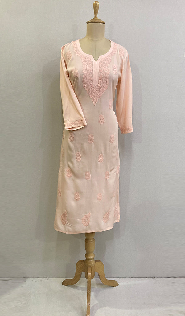 Faiza Women's Lucknowi Handcrafted Modal Cotton Chikankari Kurti - HONC0209843