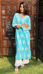 将图像加载到图库查看器中, Women's Lucknowi Handcrafted Cotton Chikankari Kurti - HONC0229400