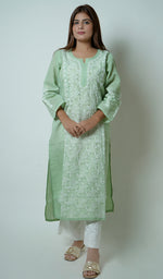 Load image into Gallery viewer, Naira Women's Lucknowi Handcrafted Cotton Chikankari Kurti - HONC0164271