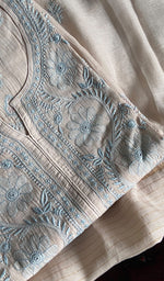 Load image into Gallery viewer, Women's Lakhnavi Handcrafted Mul Chanderi Semi - Stitched Kurta And Dupatta Set - HONC0226758