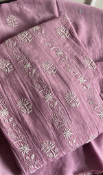 Load image into Gallery viewer, Iraida Women's Lakhnavi Handcrafted Mul Chanderi Semi - Stitched Anarkali And Dupatta Set - HONC0219265