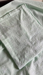 Load image into Gallery viewer, Women's Lakhnavi Handcrafted Pure Cotton Semi - Stitched Kurta And Dupatta Set - HONC01986199