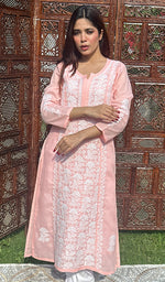 将图像加载到图库查看器中, Naira Women's Lucknowi Handcrafted Cotton Chikankari Kurti - HONC0164383
