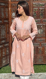 Load image into Gallery viewer, Falak Women's Lucknowi Handcrafted Cotton Chikankari Kurti - HONC0220604