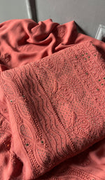 Load image into Gallery viewer, Women's Lakhnavi Handcrafted Viscose Georgette Chikankari Full Suit Material - HONC0271104